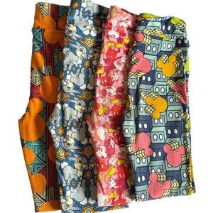 Lularoe Tween Girls L/XL Bundle of 4 Leggins various Disney prints